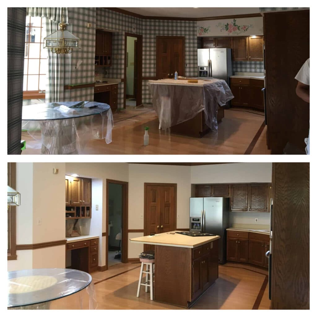 custom kitchen cabinet painting in carmel in